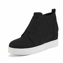 Dream Pairs Women's Platform Wedge Sneakers Ankle Booties Black Size 7.5 M Us WEDGE-SNKR-1