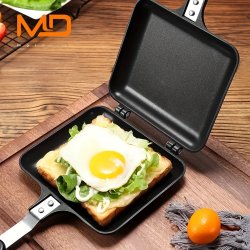 1PC Sandwich Maker Non-stick Grilled Sandwich Double Sided Frying Pan Bread Toast Breakfast Pan Omelette Pan Outdoor Camping Baking Pan Kitchen Supplies