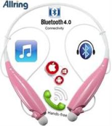 Allring HBS730 Flexible Bluetooth Ver 4.0 Wireless Hand Free Sports Stereo Headsets Neckband Style Earphones - Red Retail Box 1 Year Limited Warranty Product