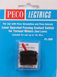 Peco Lectrics Pl-26r Lever Operated Passing Contact Switch For Turnout Motors