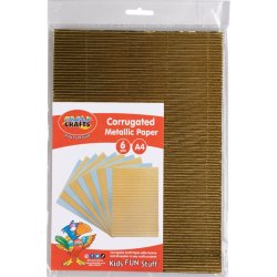 Crazy Crafts Corrugated Metallic Paper - Gold