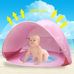DX DA XIN Baby Beach Tent Pop Up Baby Sun Shelter with Pool UV Protection Baby Shade Pool Tent with Beach Blanket 