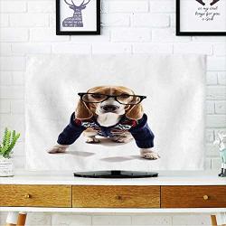 Prunus Tv Dust Cover Smart Puppy In Pullover And Glasses Tv Dust Cover W20 X H40 Inch tv 40"-43