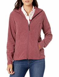 Amazon Essentials Women's Full-zip Polar Fleece Jacket Burgundy Heather XL