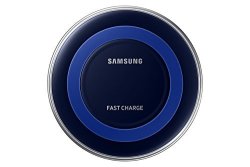 Samsung Qi Certified Fast Charge Wireless Charger Pad Includes Wall Charger Universally Compatible With All Qi Enabled Phones - Black blue 2 Pack Renewed