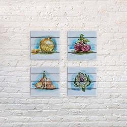 Vegetable Illustration On Wood Pallets Wood Plaque Sign Framed And Ready To Hang Kitchen Wall Decor Dining Room Wall Art Onion Illustration Watercolor Painting