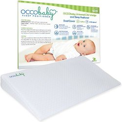Occobaby Universal Crib Wedge And Sleep Positioner For Baby Mattress Waterproof Layer & Handcrafted Cotton Removable Cover 12-degree Incline For Better Night's Sleep