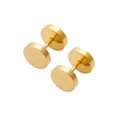 No Brand 6MM Gold Plated Flat Button Stud Earring 905GLD6MM