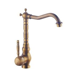 Faucet Single Handle Kitchen Sink Mixer Tap 360 Swivel Spout Antique Brass Kitchen Faucet Standard