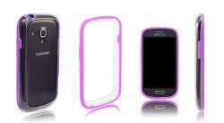 Xcessor Classic Bumper Case For Samsung Galaxy S3 MINI I8190. Rubber & Plastic. Purple transparent