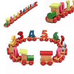 Baby Toddler Child Wooden Digital Small Train Number Educational Toy