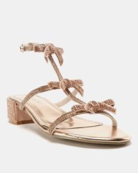 Queenspark Crystal Triple Bow Sandals Metallics Prices Shop