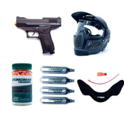 Spyder Chaser Kit Gun+ 4xgas+ Mask+ 200 X 11mm Paint Balls
