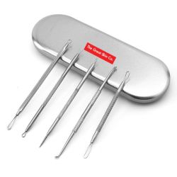 Blackhead Pimple & Comedone Remover Stainless Steel Tool Kit In Metal Box