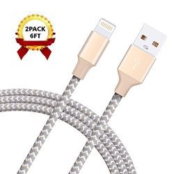 Iphone Charger 2PACK 6FT Novel Appearance Braided Tangle-free Cord Lightning To USB Iphone Charging Cable For Iphone 7 Plus 6S Plus 6 Plus 5S