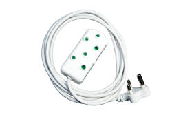 Extension Cord 10A 1MM White Side By Side 3M