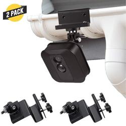 Weatherproof Gutter Mount For Blink XT2 Outdoor Camera With Universal Screw Adapter - By Wasserstein - Best Viewing Angle For Your Surveillance Camera 2 Pack Black