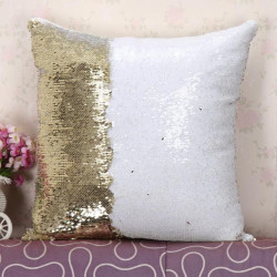 Two Tone Glitter Sequins Throw Pillows Decorative Cushion Case - I