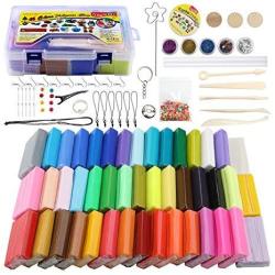 QMAY 50 Colors Polymer Clay Set, DIY Colored Clay Oven Bake Clay kit, Great  Gift for Kids