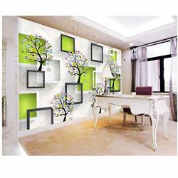 YXJJ1 Home Decoration Wallpaper Cartoon Tree Marble 3D Box Tv Background Wall Can Be Customized Size MURAL-300CM W X 200CM H 9'8 " X