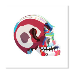 Flip Flop Skull Red Art Print - A4
