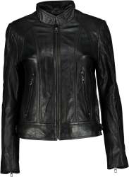 Women's Bella Black 100% Napa Leather Jacket - - S
