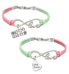 Sisters Infinity Bracelet Set Of 2 - Pink Mint
