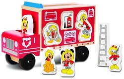 Melissa & Doug Disney Baby Mickey Mouse And Friends Wooden Fire Truck 10 Pcs