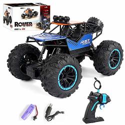 1:18 Rc Car Aluminium Alloy Rc Trucks Rc Rock Crawlers Remote Control Car With Rechargeable Batteries Rc Climing Car Offroad Vehicle For Kids Blue