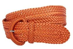 2 Inch Wide Hand Made Soft Metallic Woven Braided Round Belt Metallic Orange S M-29" 33