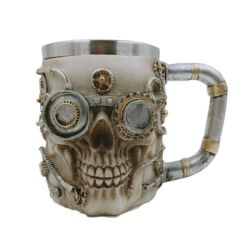 3D Steampunk Gear Head Skull Mug