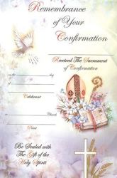 Confirmation Certificate - Mitre Bible & Staff