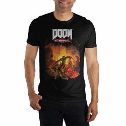 Doom Eternal Video Game Mens Black Short Sleeve Graphic Tee-x-large