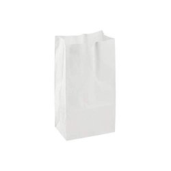 Perfect Stix 4lb Kraft White Paper Bags - Pack of 125ct (Kraft White Bag  4-125)