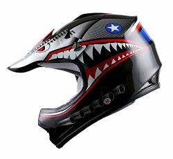 WOW Youth Kids Motocross Bmx Mx Atv Dirt Bike Helmet Shark Black