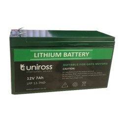 Uniross 12V 7AH 15A Discharge Lithium LIFEPO4 Battery - Compatible With Gates Alarms Cctv 3 Year Warranty