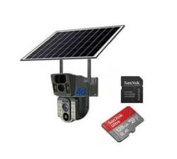 4G Solar Camera With Sim Card 128GB Storage Outdoor Solar 4G Wireless Security Camera Dual Lens