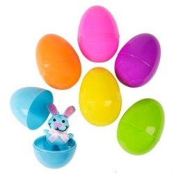 Neliblu Pre Filled Easter Eggs Bulk Pack Of 12 Jumbo Plastic Easter Eggs Stuffed With Plush Easter Bunnies By