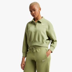 Nike Women's Nsw Crop Polo Green Sweatshirt