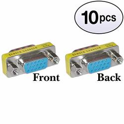 Gowos 10 Pack Svga MINI Gender Changer coupler For PC HD15 Female To HD15 Female