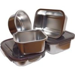 Microwave Safe - 5 Piece Stainless Steeel Food Container Combo