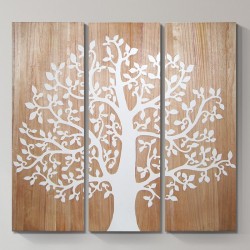 Tree of Life 3-Piece Wood Carved Wall Decor