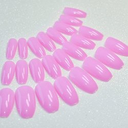 LEO-4Beauty - Light Brown Coffin Nails Shape Nail Art Diy Tips Manicure Medium Colorful Nails For Fingers 24 Ct