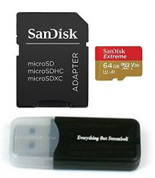 Sandisk 64GB Micro Extreme Memory Card For Samsung Galaxy S9 S9 Plus S8 S8+ S7 S7 Edge Cell Phones 4K Recording Uhs-i SDSQXAF-064G-GN6MA With