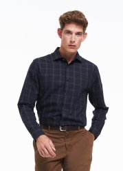 Slim Fit Easy Care Cotton Rich Check Shirt