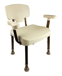 Medgear A-0235A8 Tool-free Dura Shower And Tub Chair With Hand Rests Almond Seat back arm Rests Bronze Tubing
