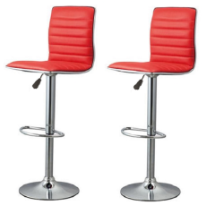 Bar Kitchen Counter Stools - Set Of 2 Red Colour
