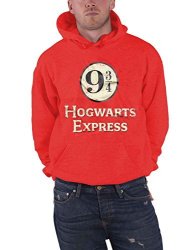 Harry Potter Merch Harry Potter Hoodie Hogwarts Express Platform 9 3 4 Official Mens Red Pullover