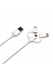 3IN1 Cable - Lighting - Type C - Micro USB - 1.2M - White