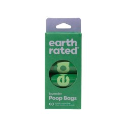 Earth Rated 60 Poop Bags On 4 Refill Rolls - Lavender Scented